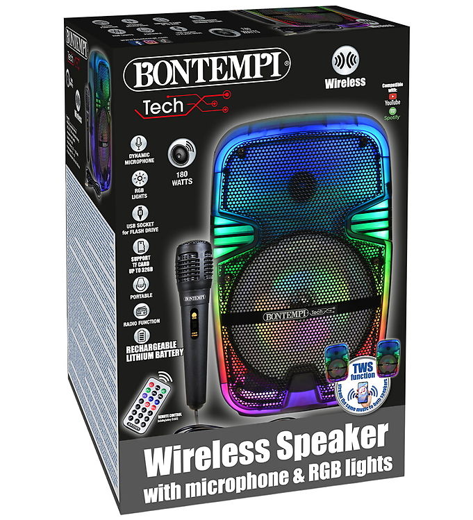 Bontempi Højtaler m. Mikrofon/Lys - Trådløs