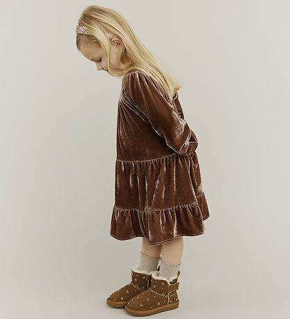 Sofie Schnoor Kjole - Velour - SelineSB - Brun