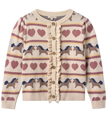 Fliink Cardigan - Strik - Viskoseblanding - Kino - Sandshell
