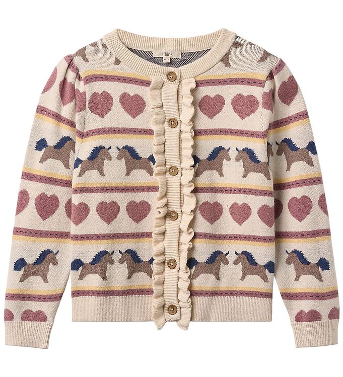 Fliink Cardigan - Strik - Viskoseblanding - Kino - Sandshell