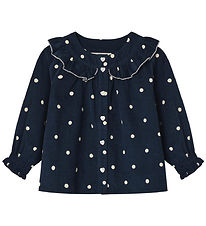 Fliink Skjorte - Fløjl - Dolly - Insignia Blue AOP