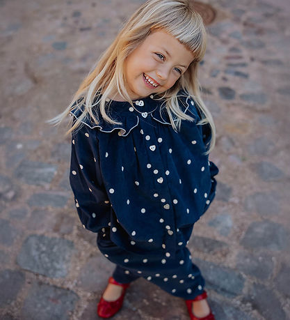Fliink Skjorte - Fløjl - Dolly - Insignia Blue AOP