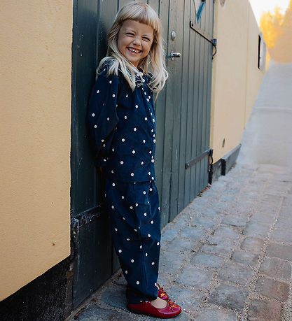 Fliink Skjorte - Fløjl - Dolly - Insignia Blue AOP