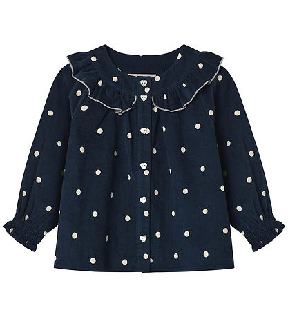 Fliink Skjorte - Fløjl - Dolly - Insignia Blue AOP