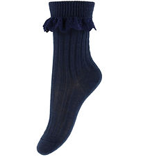 MP Socks w. Blonde - Rib - Navy MP Socks w. Blonde - Rib - Navy