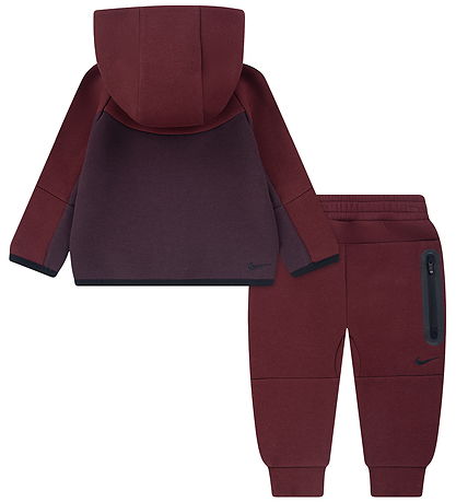 Nike Sweatsæt - Fleece - Team Red/Burgundt Crush