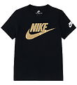 Nike T-shirt - Futura evergreen - Black/Metallic Gold