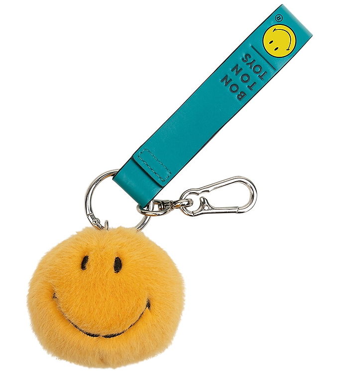 Bon Ton Toys Nøglering - 7 cm - Smiley ECO Fuzzy Bag Charm - Yel