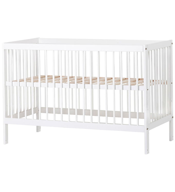 Hoppekids IDA-MARIE - Babyseng m. Justérbar Højde og Sidepanel - Hvid