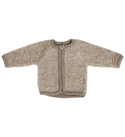 Smallstuff Cardigan m. Lynlås - Uld - Natur Melange