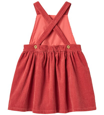 Wheat Kjole - Pinafore Agnes - Raspberry