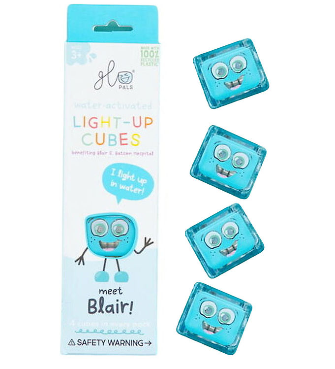 Glo Pals Sansekuber m. Lys - Blair - 4 stk. - Blå