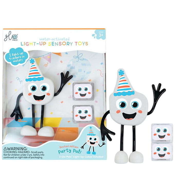 Glo Pals Figur/Sansekuber m. Lys - Party Pal - Hvid