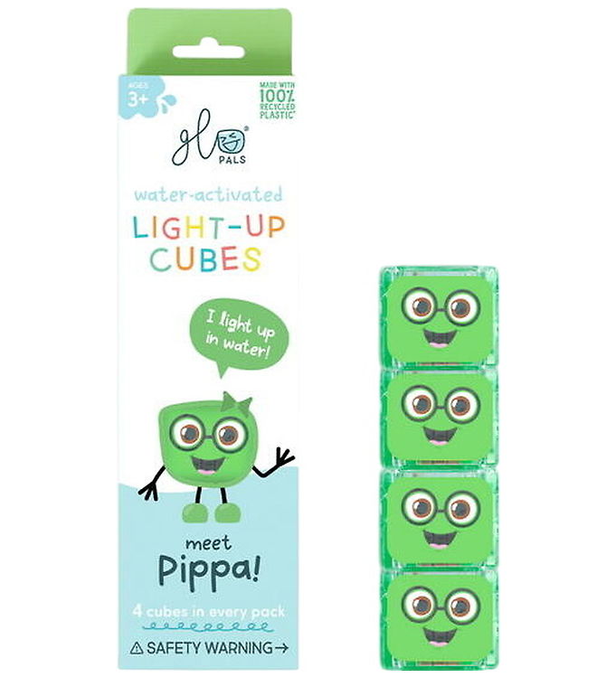 Glo Pals Sansekuber m. Lys - Pippa - 4 stk. - Grøn