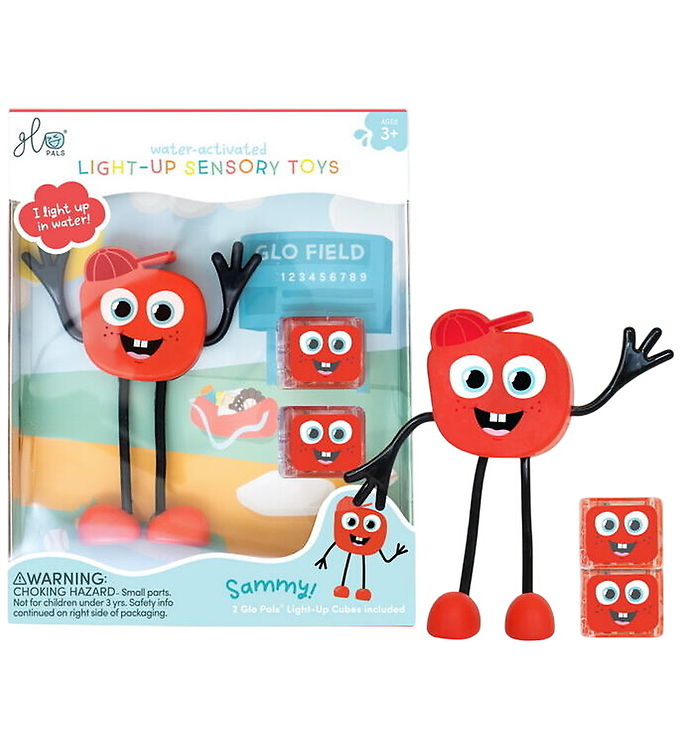 Glo Pals Figur/Sansekuber m. Lys - Sammy - Rød