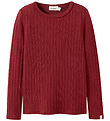 Lil Atelier Bluse - Slim Rib - NmfRita - Red Dahlia
