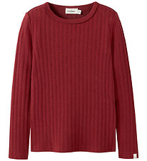 Lil Atelier Bluse - Slim Rib - NmfRita - Red Dahlia
