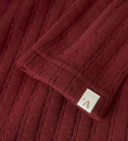 Lil Atelier Bluse - Slim Rib - NmfRita - Red Dahlia