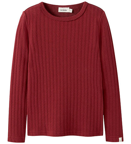 Lil Atelier Bluse - Slim Rib - NmfRita - Red Dahlia