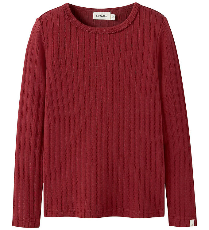 Lil' Atelier Bluse - Rib - NmfRita - Red Dahlia