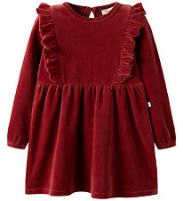 Lil Atelier Kjole - Velour - NmfSaga - Red Dahlia
