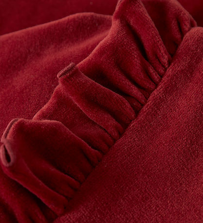 Lil Atelier Kjole - Velour - NmfSaga - Red Dahlia