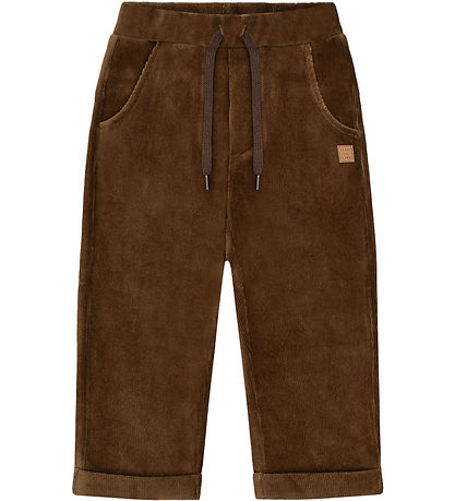 Hust and Claire Fløjlsbukser - HCGarry Ottoman - Brown stone