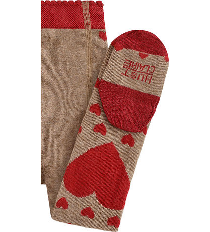 Hust and Claire Strømpebukser - HCFrankie - Biscuit m. Hjerter