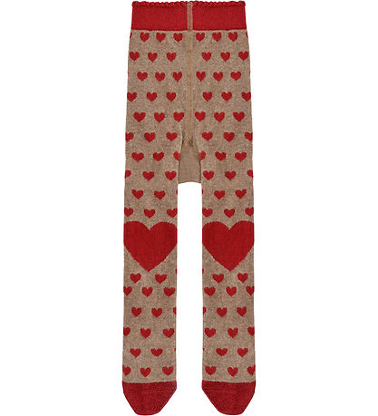 Hust and Claire Strømpebukser - HCFrankie - Biscuit m. Hjerter
