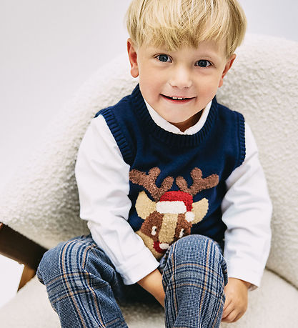 Hust and Claire Vest - Strik - HCPrinco Reindeer - More Navy