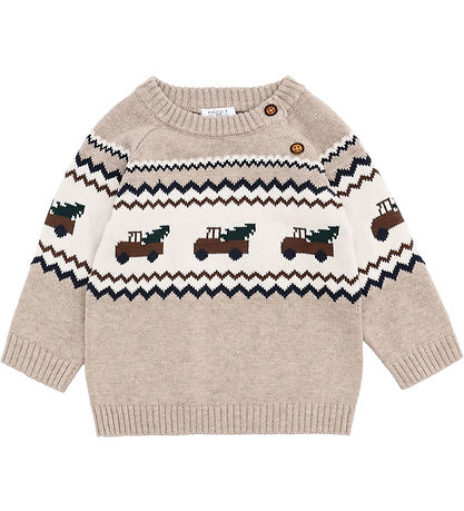 Hust and Claire Bluse - Strik - HCPerry - Beige Melange m. Lastb Hust and Claire Bluse - Strik - HCPerry - Beige Melange m. Lastb