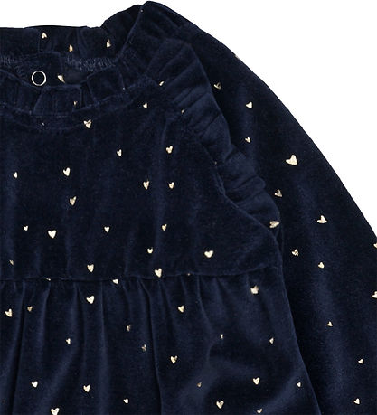 Hust and Claire kjole - Velour - HCKis - More Navy m. Guld