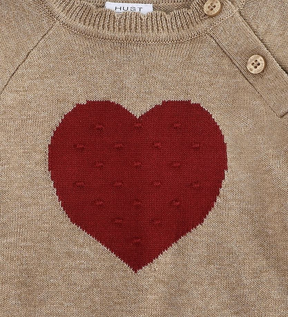 Hust and Claire Bluse - Strik - HCPusle - Biscuit m. Hjerte