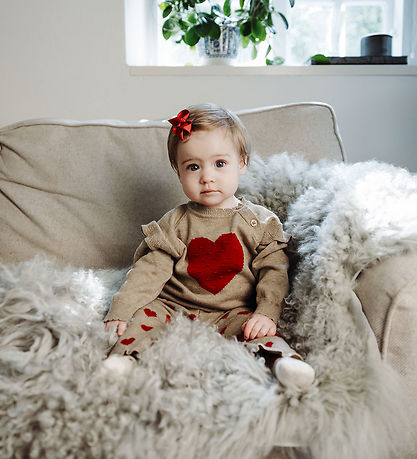 Hust and Claire Bluse - Strik - HCPusle - Biscuit m. Hjerte