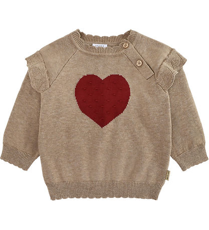 Hust and Claire Bluse - Strik - HCPusle - Biscuit m. Hjerte