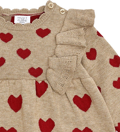 Hust and Claire Kjole - Strik - HCKristel - Biscuit m. Hjerter Hust and Claire Kjole - Strik - HCKristel - Biscuit m. Hjerter