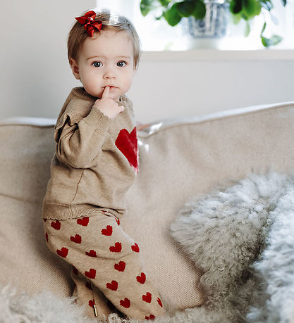 Hust and Claire Bukser - Strik - HCLisa - Biscuit m. Hjerter Hust and Claire Bukser - Strik - HCLisa - Biscuit m. Hjerter