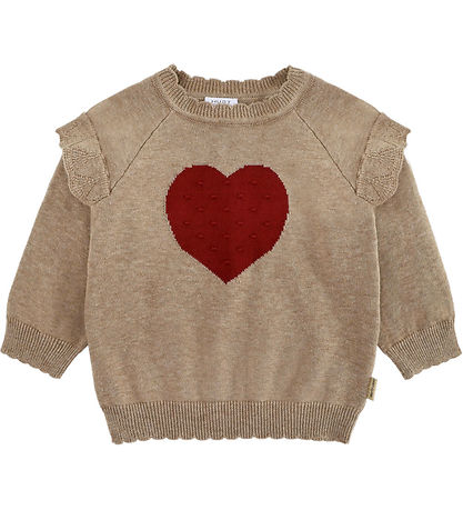 Hust and Claire Bluse - Strik - HCPippa - Biscuit m. Hjerte Hust and Claire Bluse - Strik - HCPippa - Biscuit m. Hjerte