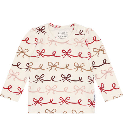 Hust and Claire Bluse - Rib - HCAmma - Sugar m. Sløjfer Hust and Claire Bluse - Rib - HCAmma - Sugar m. Sløjfer