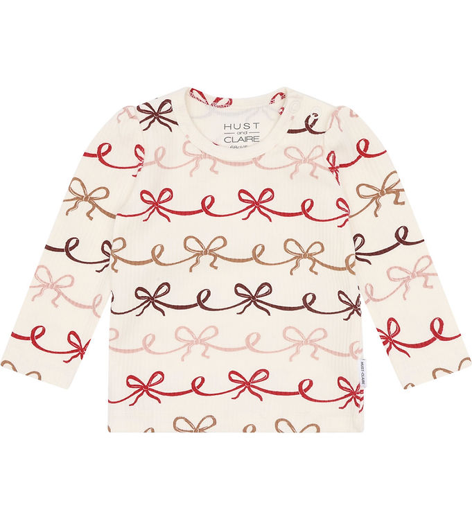 Hust and Claire Bluse - Rib - HCAmma - Sugar m. Sløjfer