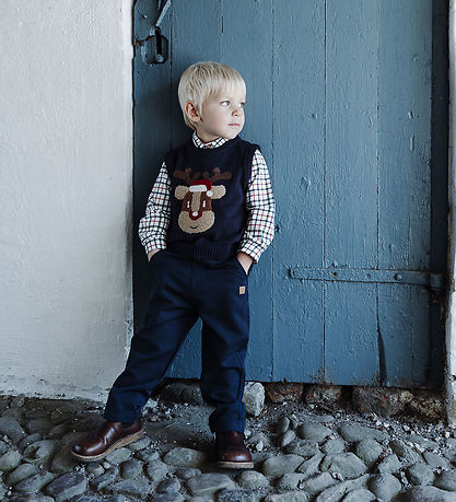 Hust and Claire Fløjlsbukser - HCGarry Ottoman - More Navy