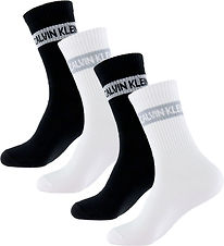 Calvin Klein Strømper - 4-pak - Hvid/Sort Calvin Klein Strømper - 4-pak - Hvid/Sort