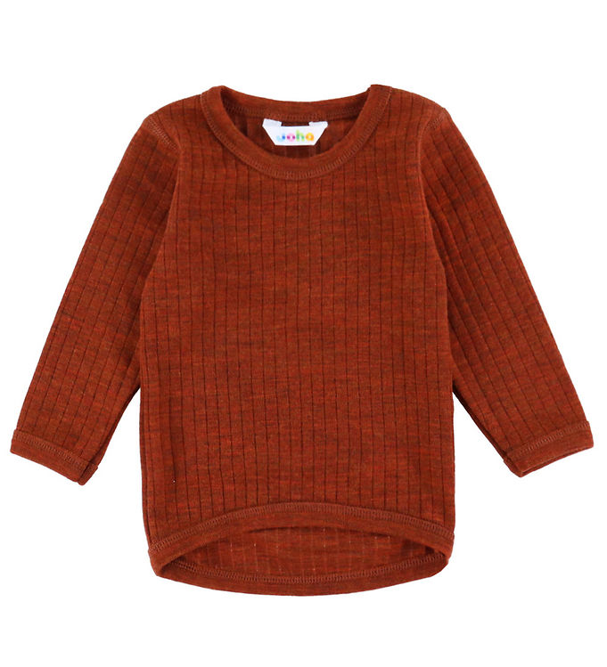 Joha Bluse - Uld - Rib - Rust