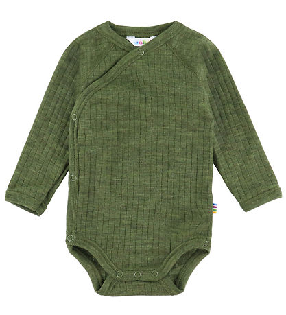 Joha Slå-om Body l/æ - Uld - Rib - Mørk Oliven Joha Slå-om Body l/æ - Uld - Rib - Mørk Oliven