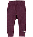 Joha Leggings - Uld - Rib - Blomme
