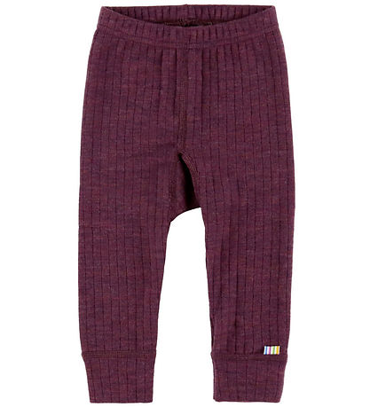 Joha Leggings - Uld - Rib - Blomme Joha Leggings - Uld - Rib - Blomme