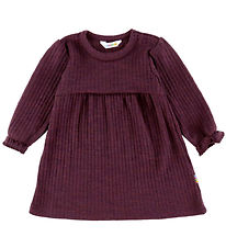Joha Kjole - Uld - Rib - Blomme Joha Kjole - Uld - Rib - Blomme