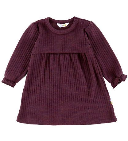Joha Kjole - Uld - Rib - Blomme Joha Kjole - Uld - Rib - Blomme