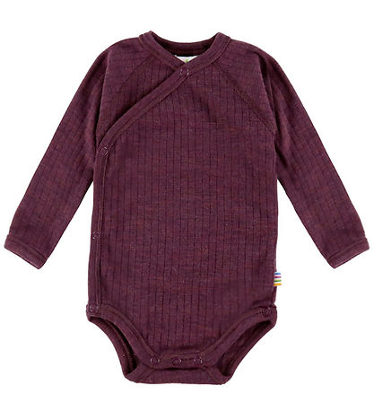 Joha Slå-om Body l/æ - Uld - Rib - Blomme Joha Slå-om Body l/æ - Uld - Rib - Blomme