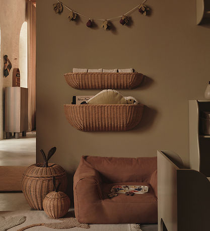 Ferm Living Væglomme - Flettet Rattan - 75x14 cm - Natural